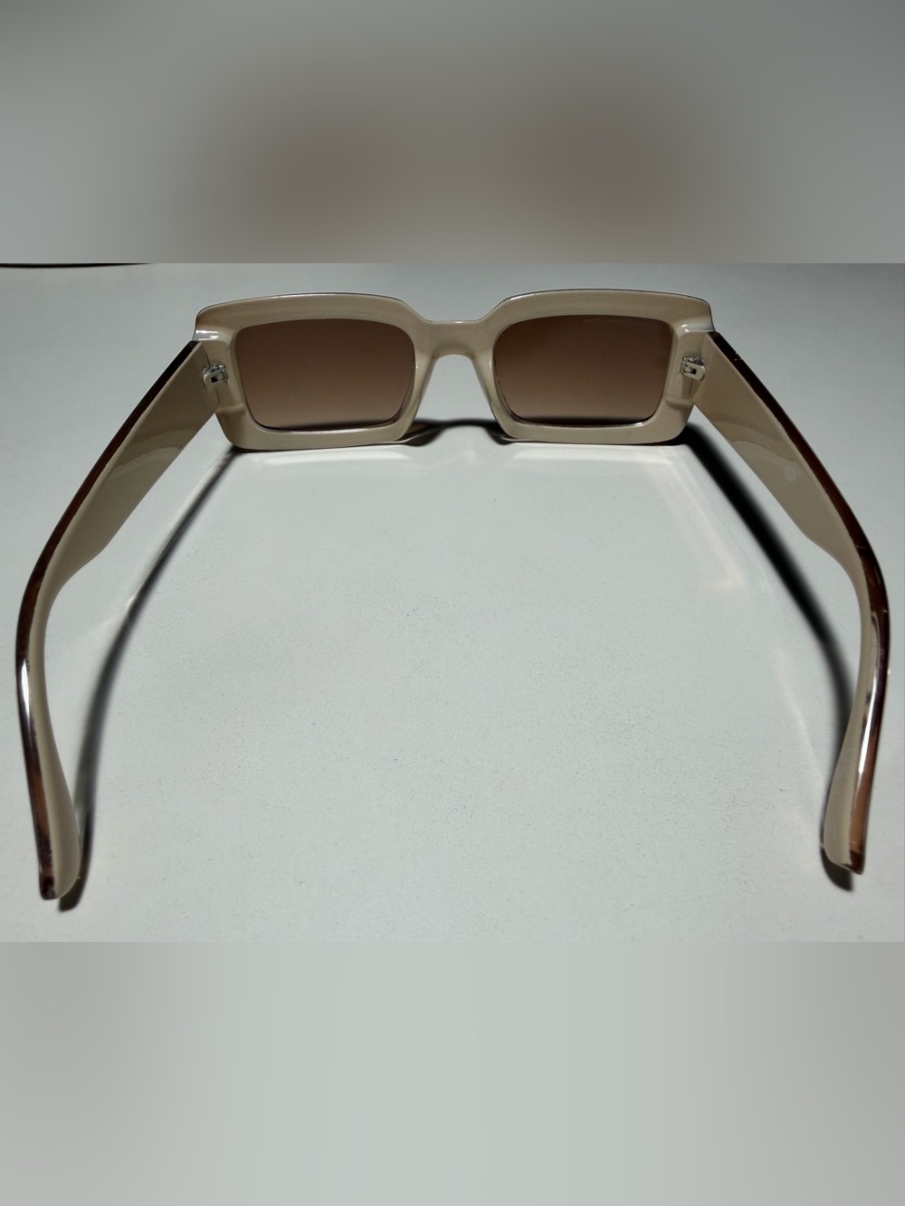 French Connection Rectangular Sunglasses in Peach/Tan w/Brown CAT.2 Lenses UV AG - Picture 7 of 7